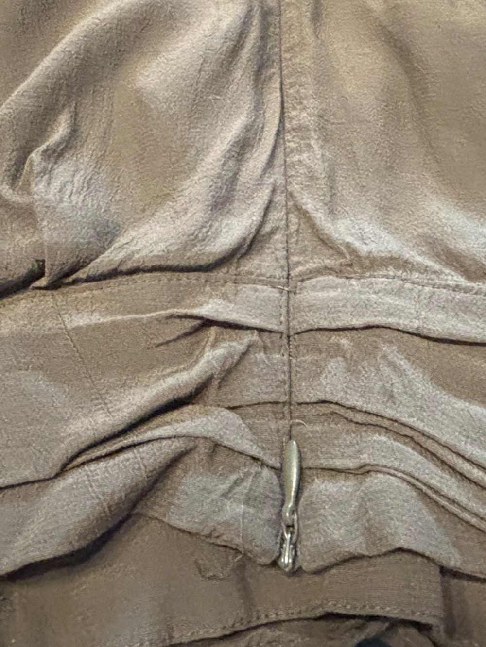 Express Olive Green Draped Surplice Blouse Back Zip Size Medium - Picture 4 of 7